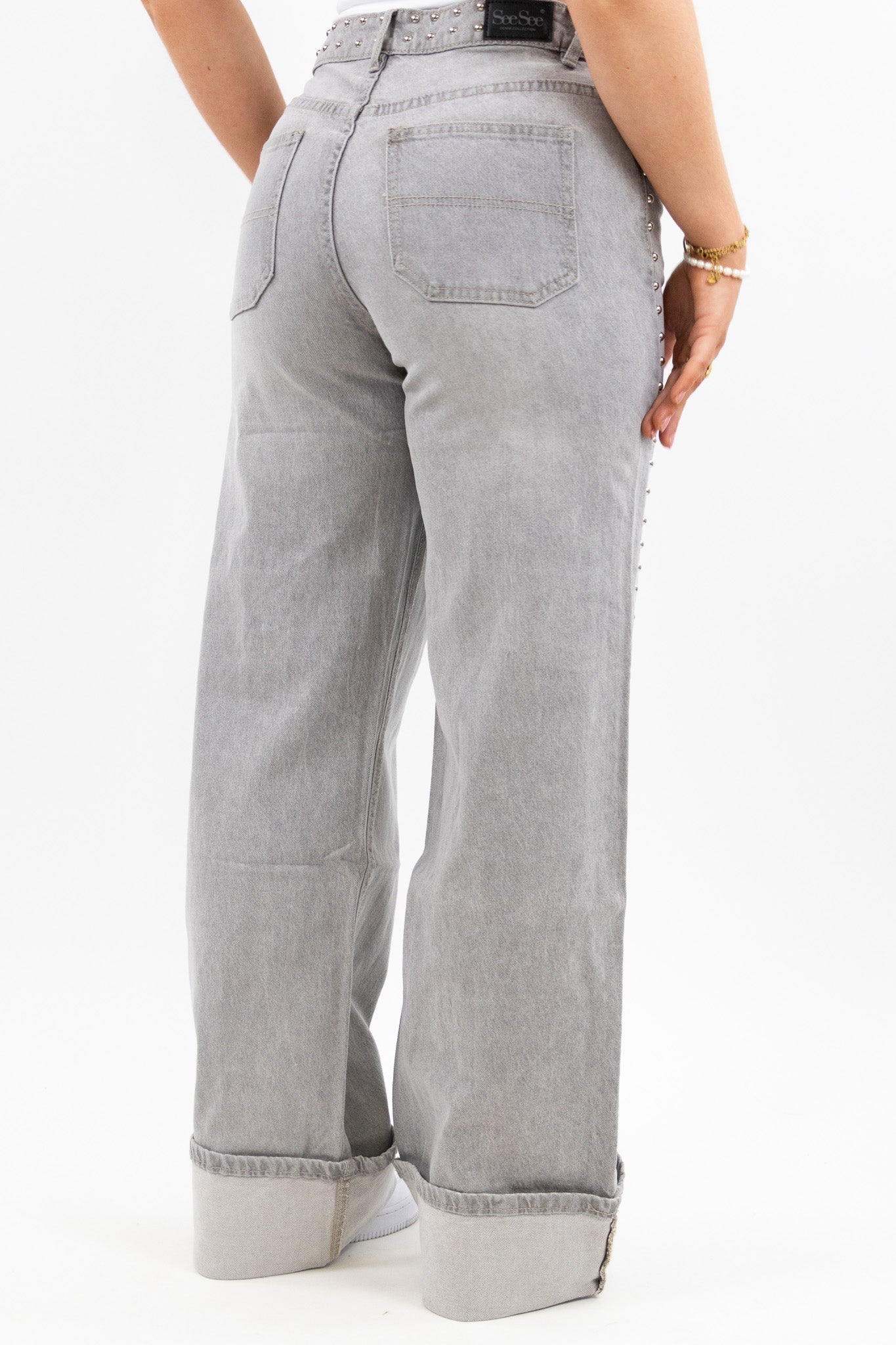 Liv studs wide leg jeans