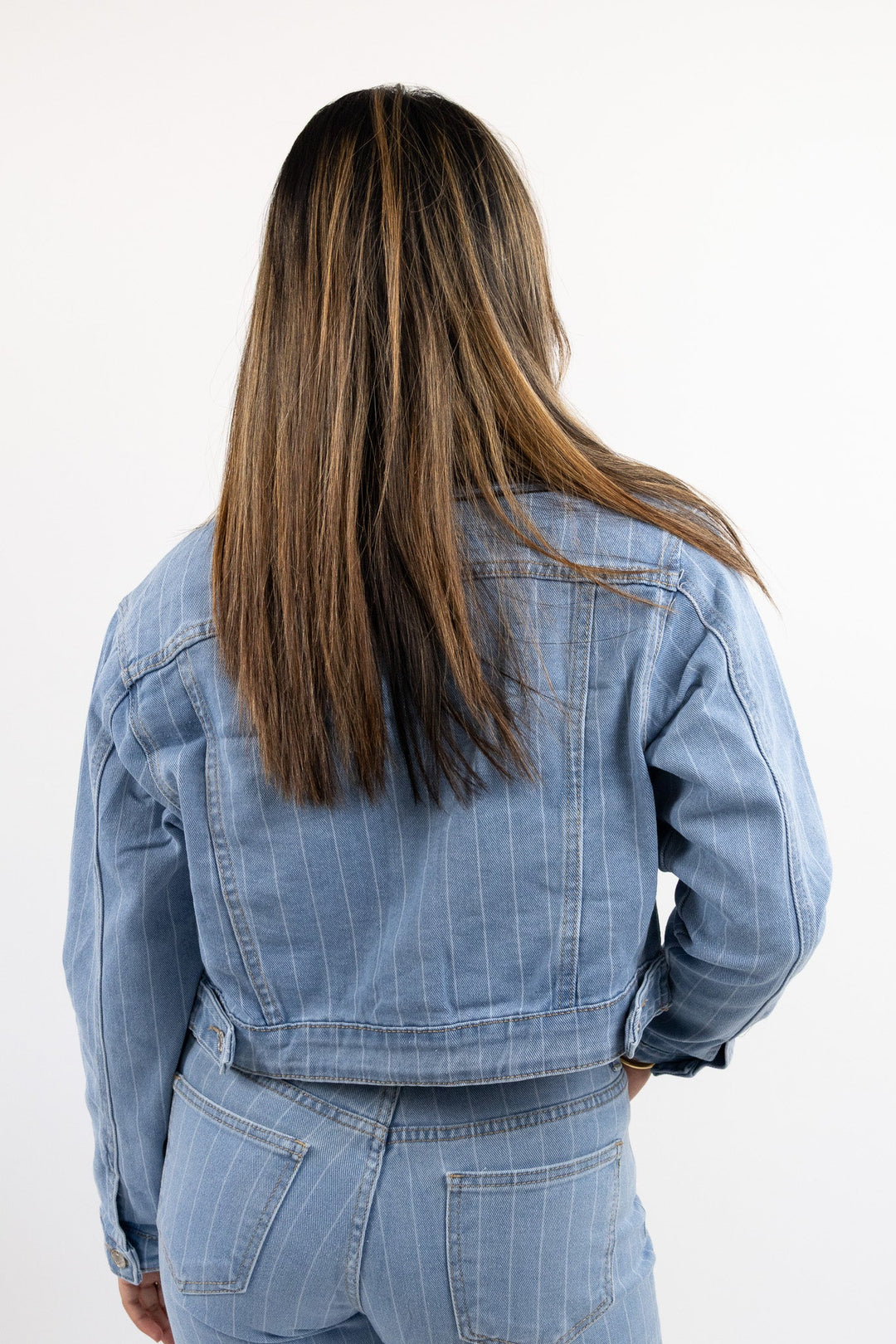 Jade striped denim jacket