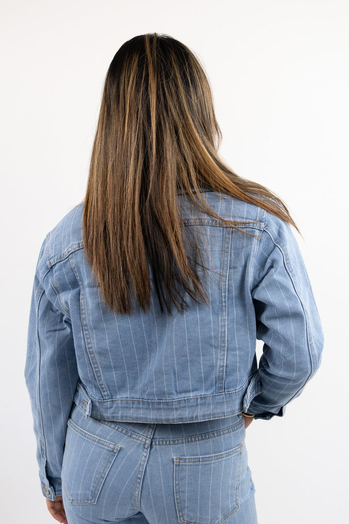 Jade striped denim jacket