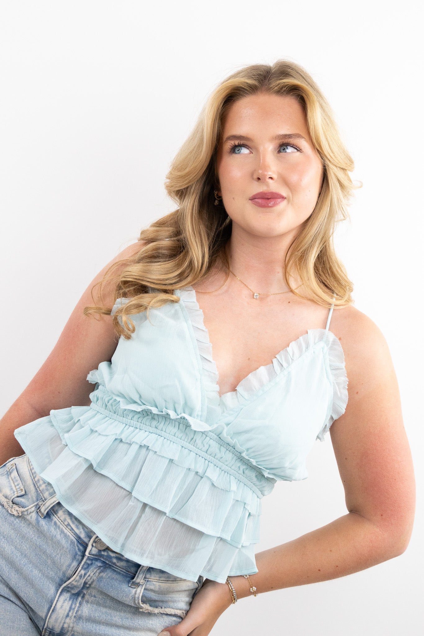 Coastal ruffle top