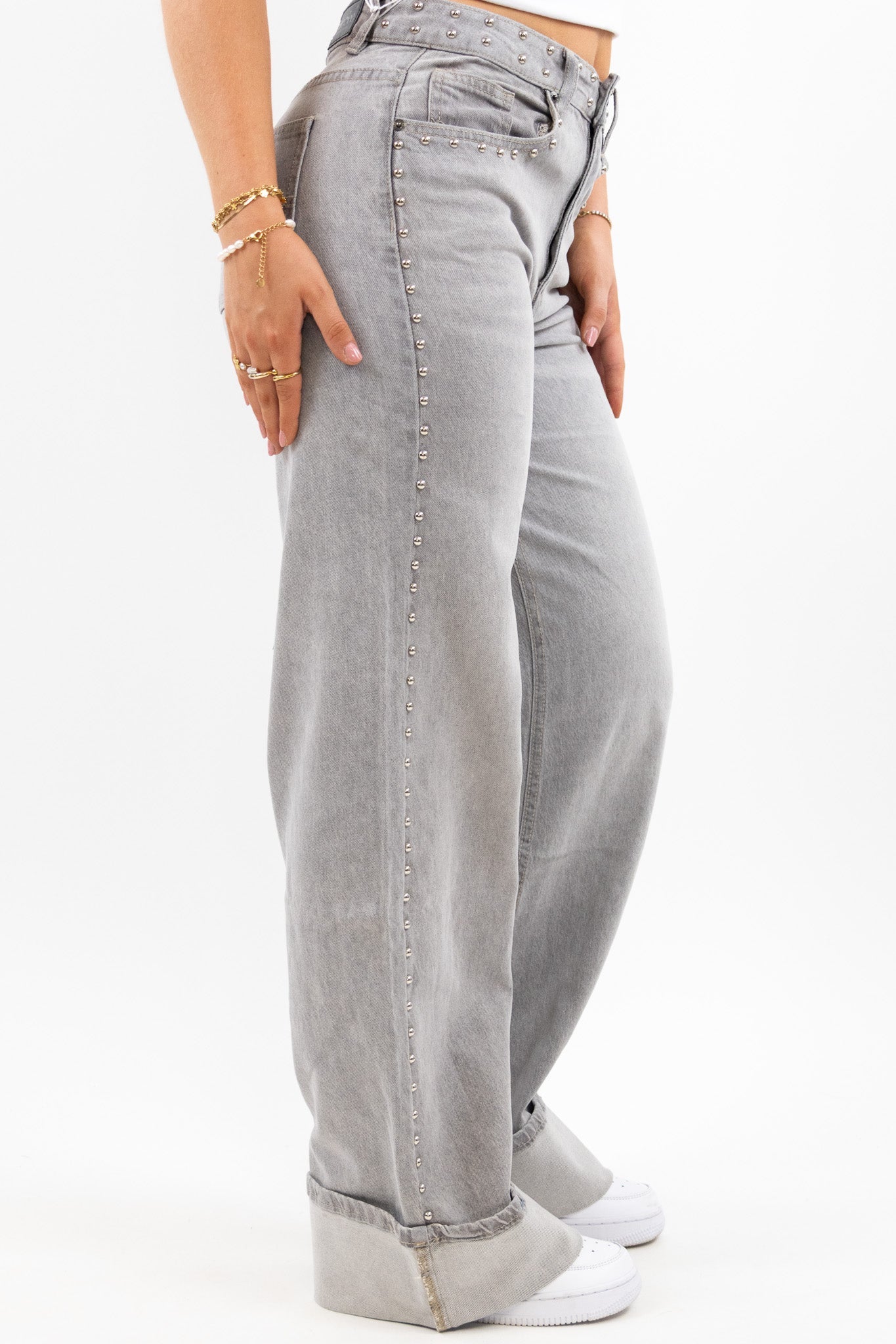 Liv studs wide leg jeans